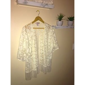 Lace kimono cover-up